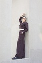 CROP BLAZER CO-SET (BROWN)