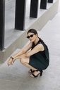 GREEN CORDUROY DUNGRI DRESS
