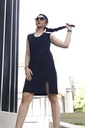 BLACK CORDUROY DRESS