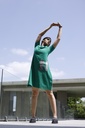 GREEN ONE CHEX POCKET DRESS