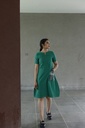 GREEN ONE CHEX POCKET DRESS