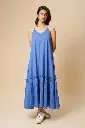 FRILL STRING DRESS POW. BLUE