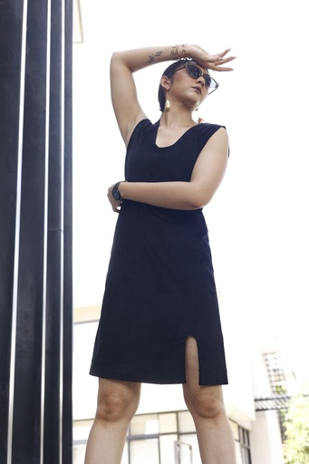 BLACK CORDUROY DRESS